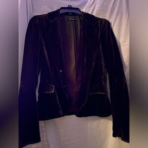 Tahari brown suede blazer size XS